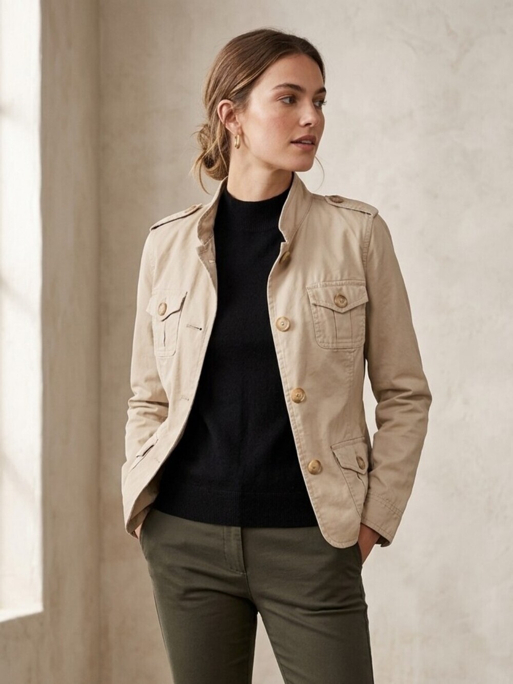 Gap buttonup khaki jacket - Picture 1 of 12